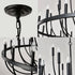 Modern Pendant Light Living Room Chandelier with Adjustable Height Matte Black Hanging Light