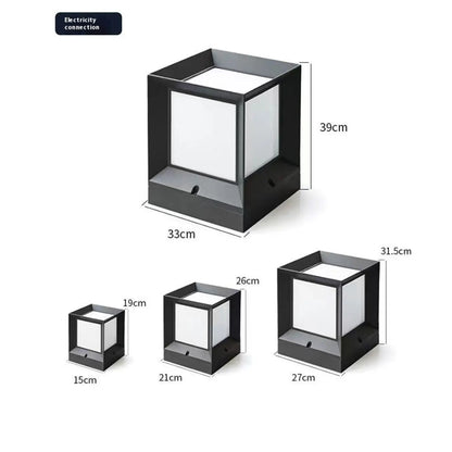 Modern Square Solar Powered Yard Lamp for Gates and Pillars - Solar Light