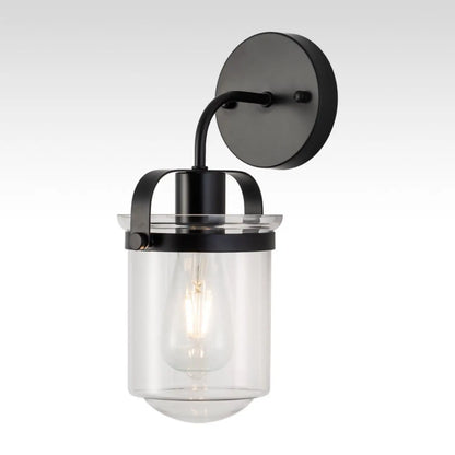 Wall Lights with Clear Glass Shade and E26 Socket for Indoor Black 12V Hanging Light