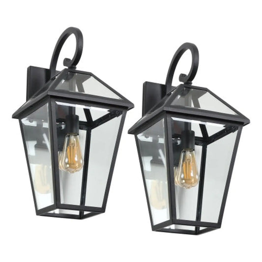 Modern Wall Lights - Outdoor Waterproof Wall Lamps (2-Pack) - Black - Wall Mount Fixture