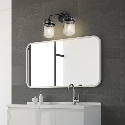 2-Light With Clear Glass Shade,Modern Sconce Industrial Indoor Light Fixture For Bathroom Living Room Bedroom Over