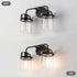2-Light With Clear Glass Shade,Modern Sconce Industrial Indoor Light Fixture For Bathroom Living Room Bedroom Over