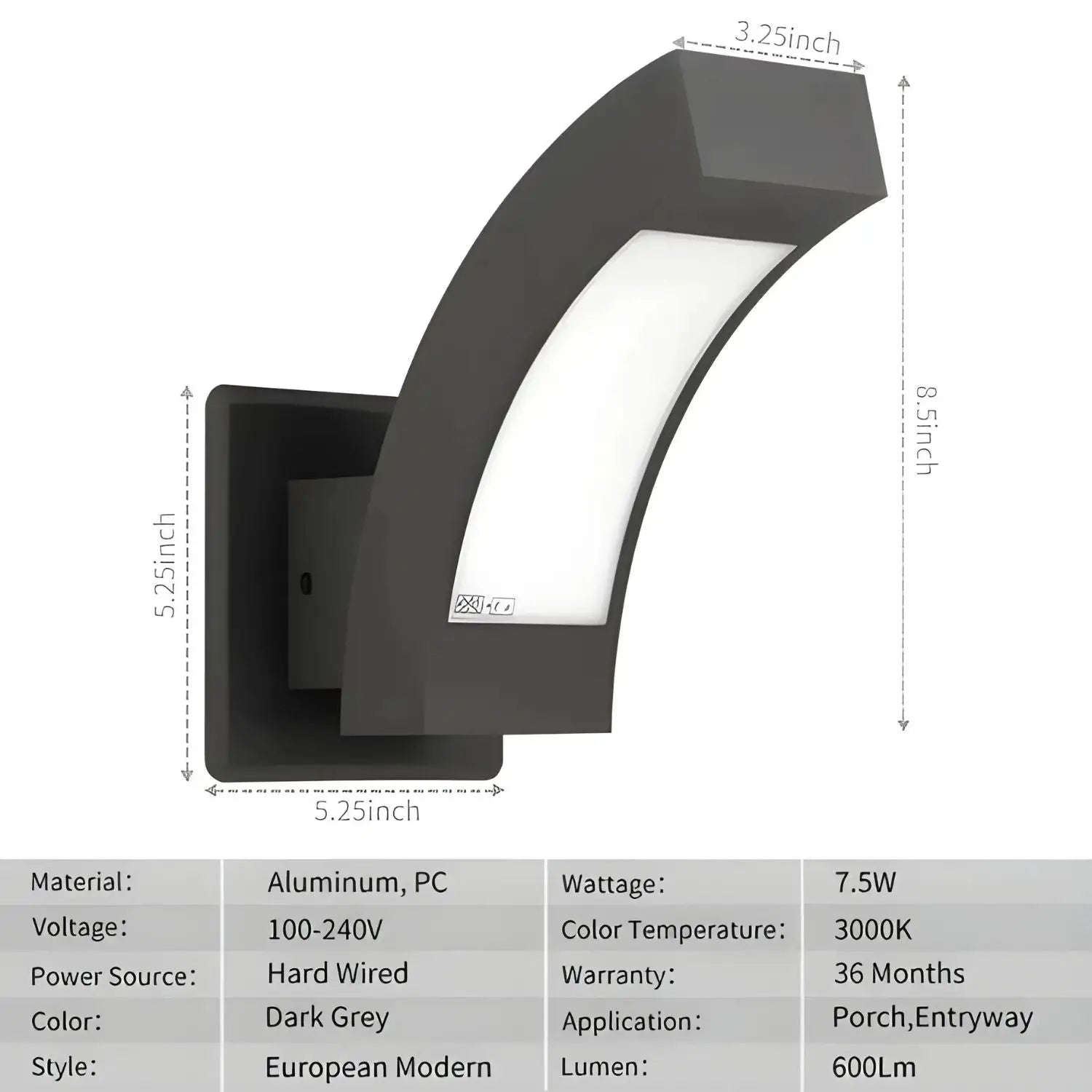 Modern Wall Sconce LED Light for Outdoor with IP54 Waterproof & Aluminum Build - Wall Lights