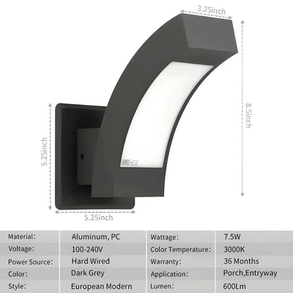 Modern Wall Sconce LED Light for Outdoor with IP54 Waterproof & Aluminum Build - Wall Lights