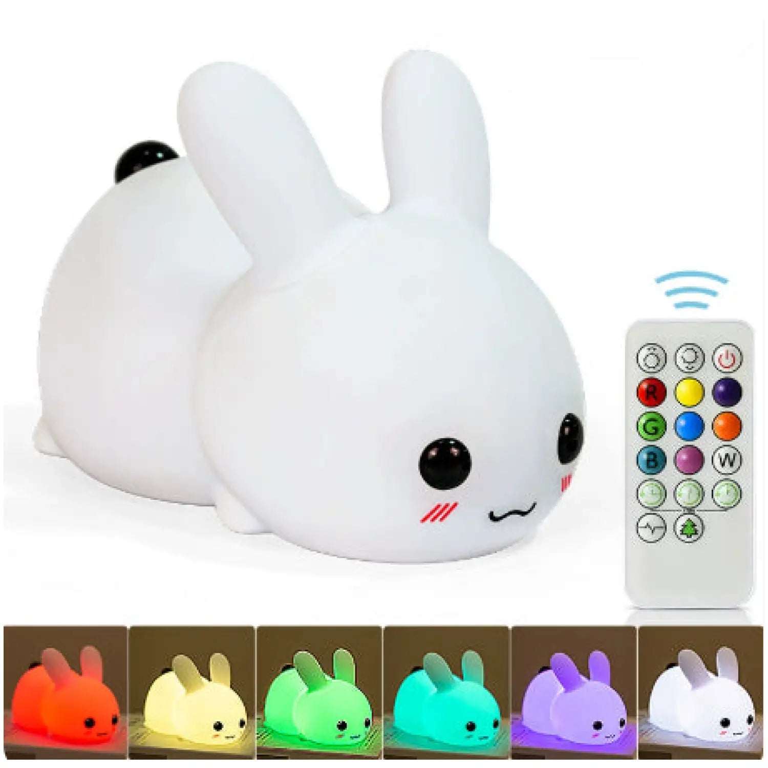 Moonlight Rabbit Silicone Lamp – Cute Touch-Control Dual-Color Night Light - White / 1PC - portable lights