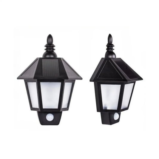 Motion Activated Solar Wall Lamp for Outdoor Lighting with Waterproof - default - Wall Mount Fixture