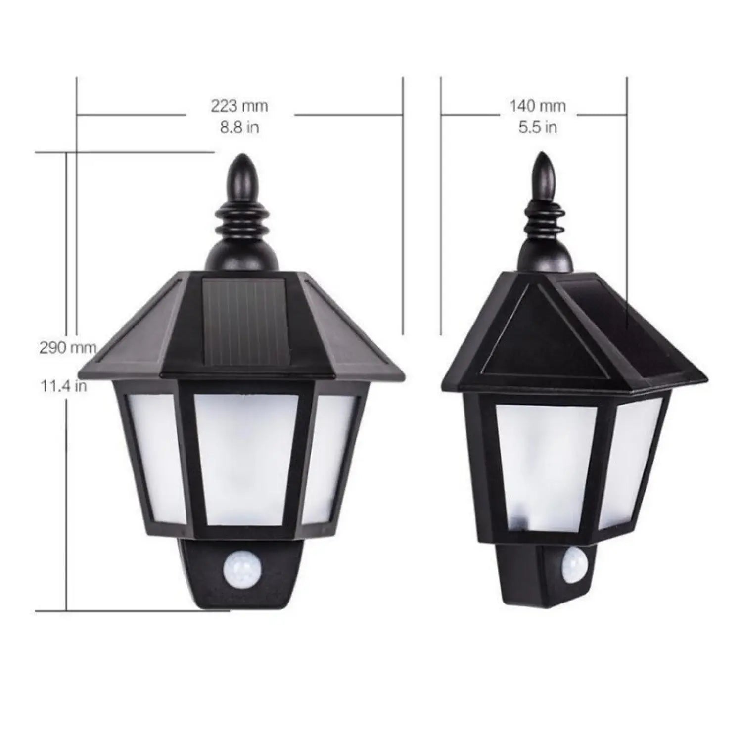 Motion Activated Solar Wall Lamp for Outdoor Lighting with Waterproof - default - Wall Mount Fixture