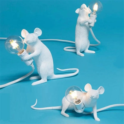 Mouse light with modern design and soft ambient glow for decor - Golden / Standing posture / US - 12V Hanging Light