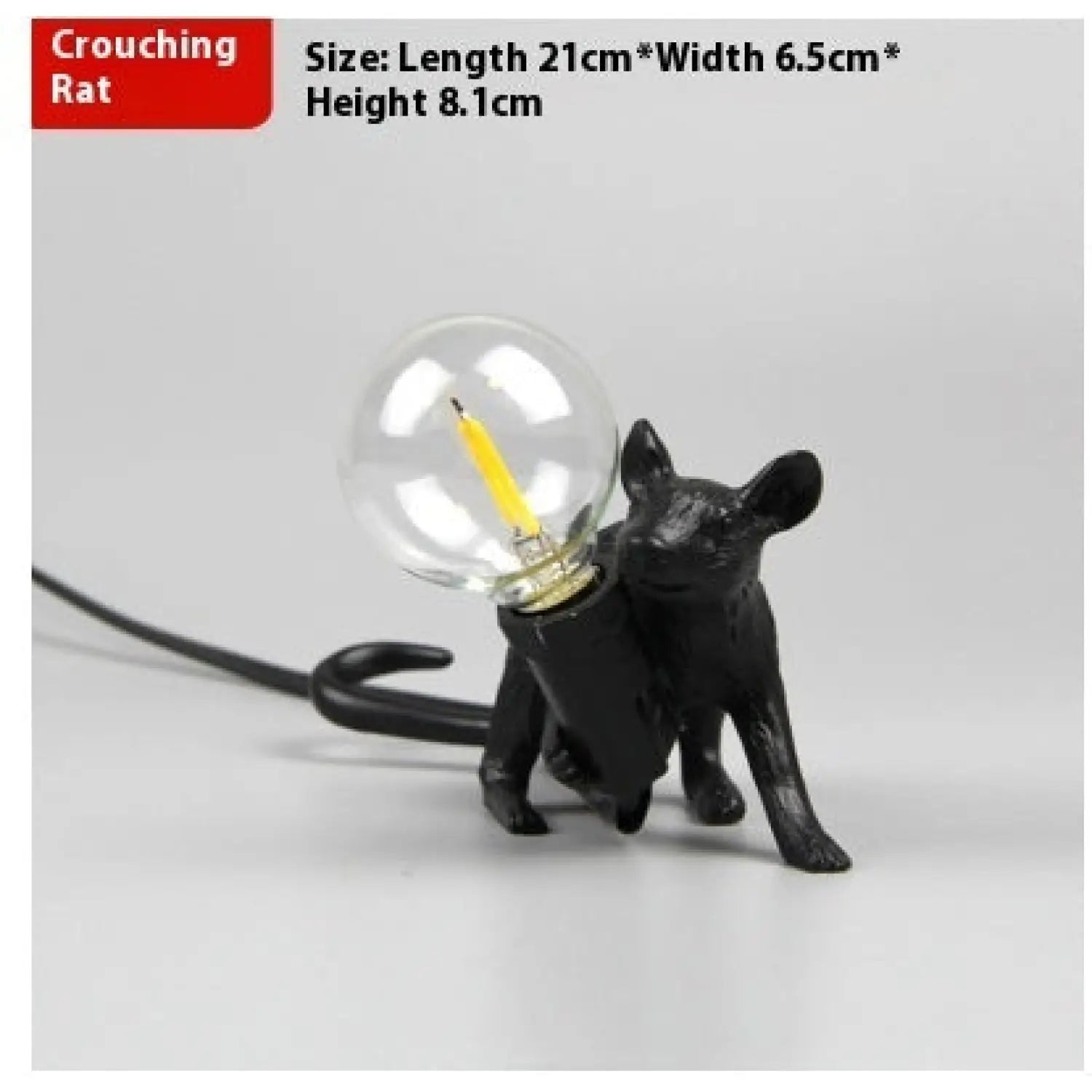 Mouse light with modern design and soft ambient glow for decor - Golden / Standing posture / US - 12V Hanging Light