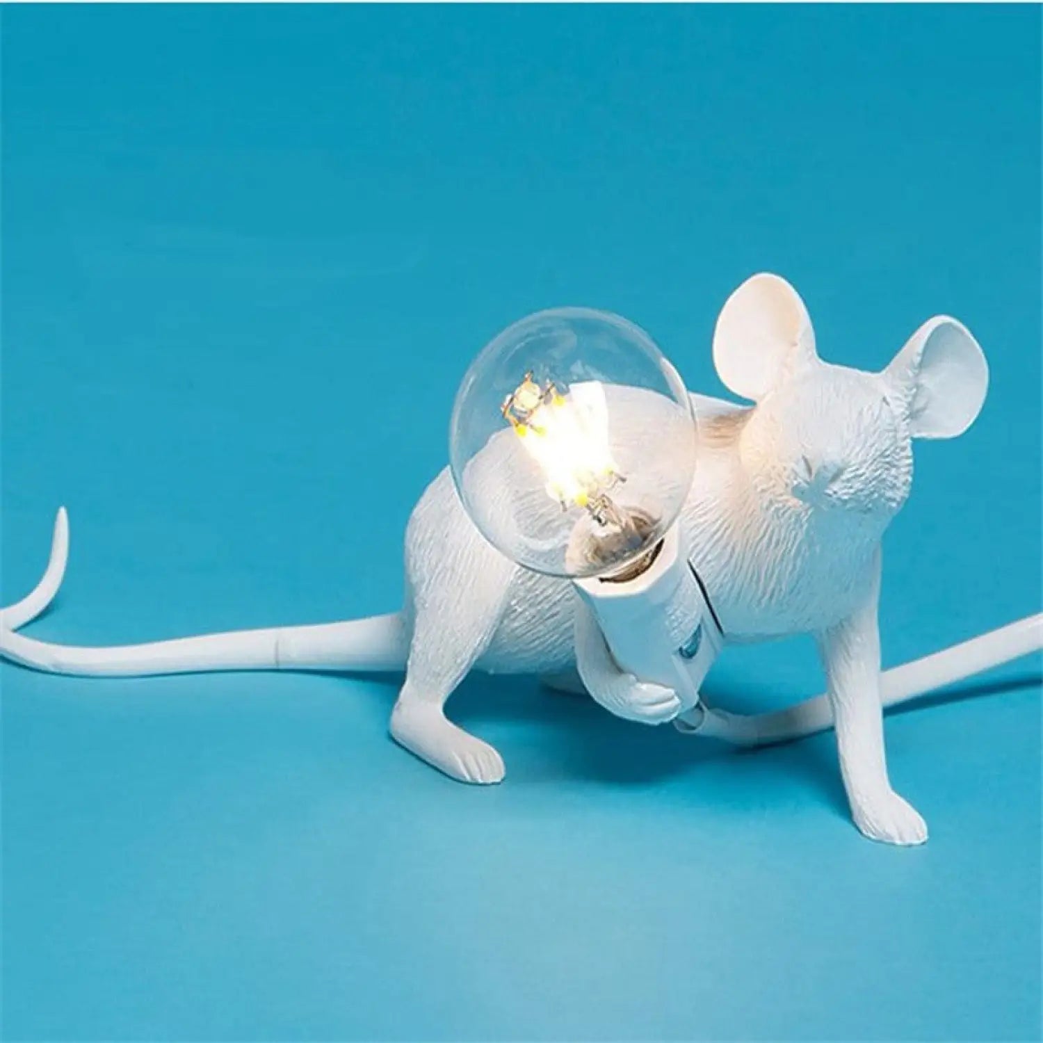 Mouse light with modern design and soft ambient glow for decor - Golden / Standing posture / US - 12V Hanging Light