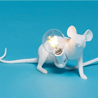 Mouse light with modern design and soft ambient glow for decor - Golden / Standing posture / US - 12V Hanging Light