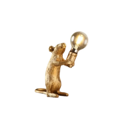 Mouse light with modern design and soft ambient glow for decor - Golden / Standing posture / US - 12V Hanging Light