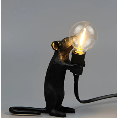 Mouse light with modern design and soft ambient glow for decor - Golden / Standing posture / US - 12V Hanging Light