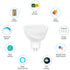 MR16 5W MR16 LED Smart Bulb Works Control with WiFi Tuya Smart Home Alexa and Google Assistant - GU5.3 / 5 Watt / 1