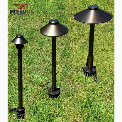 Mushroom Style Path Light Top | Solid Brass Construction | Interchangeable with Threaded Pipe Stems - Path Light Fixture
