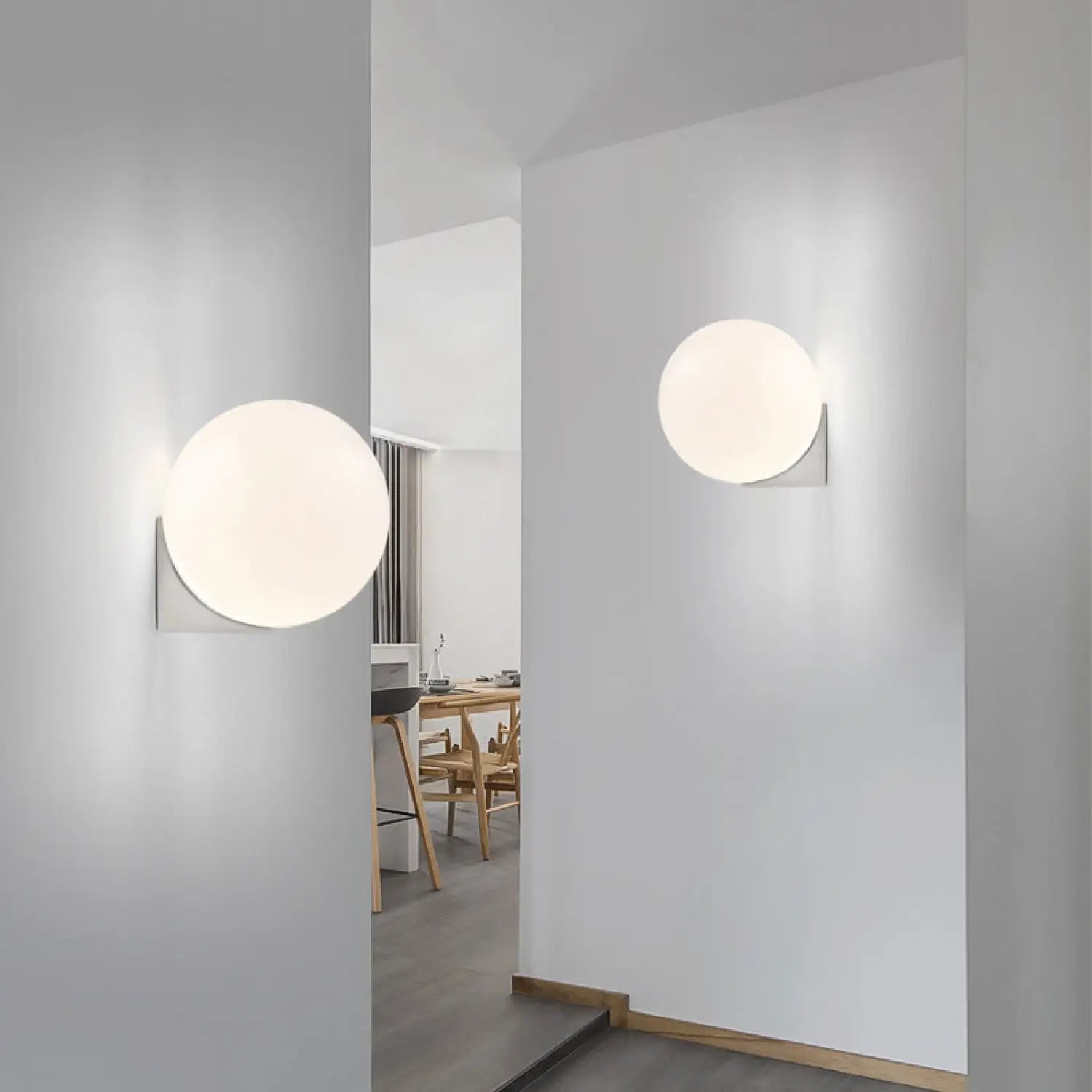 Nordic Circle Light Fixture for Bedroom & Hallway Lighting - Wall Mount Fixture