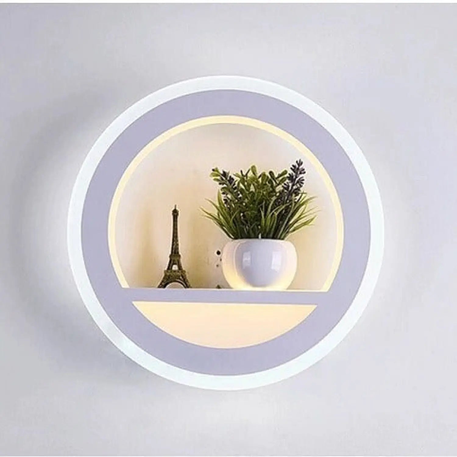 Nordic Crystal Circular Lamp with Simple LED Design for Living Room & Bedroom - as shown - Wall Mount Fixture