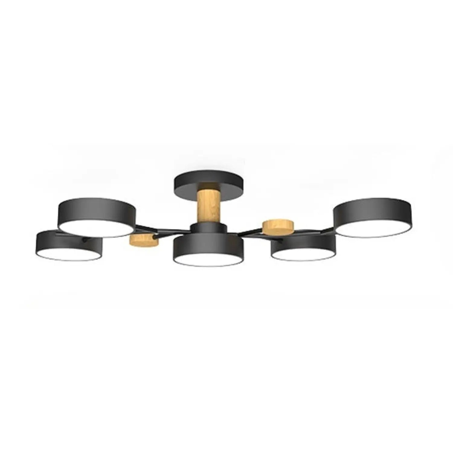 Nordic LED Ceiling Light for Living Room in Soft Macaron Style - 5black / Stepless dimming110v - Ceiling Light