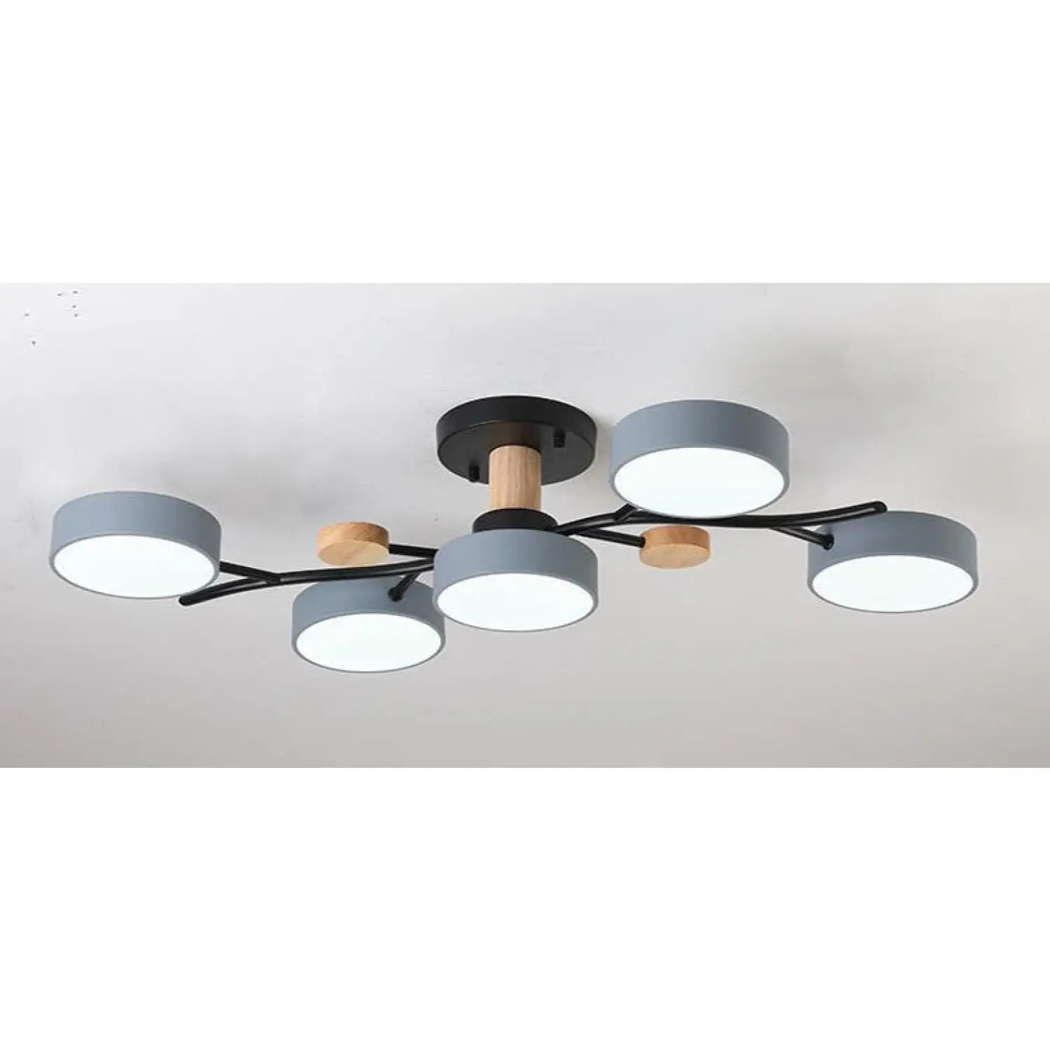 Nordic LED Ceiling Light for Living Room in Soft Macaron Style - 5gray / Stepless dimming110v - Ceiling Light