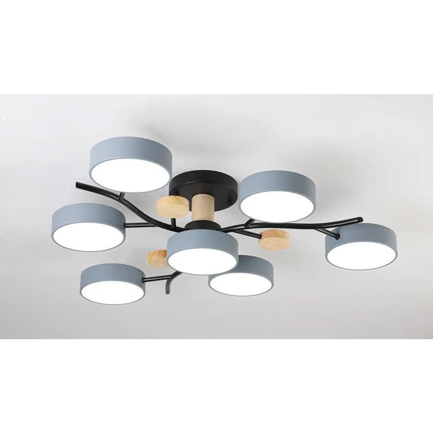 Nordic LED Ceiling Light for Living Room in Soft Macaron Style - 7gray / Stepless dimming110v - Ceiling Light