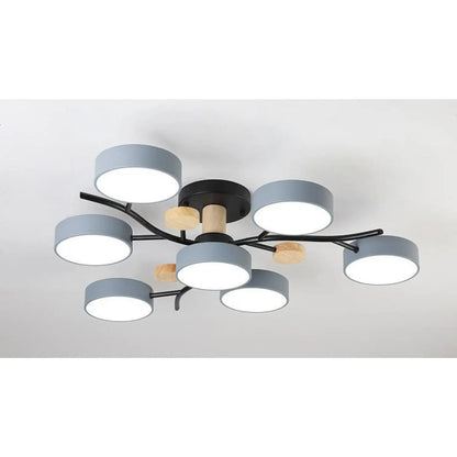 Nordic LED Ceiling Light for Living Room in Soft Macaron Style - 7gray / Stepless dimming110v - Ceiling Light