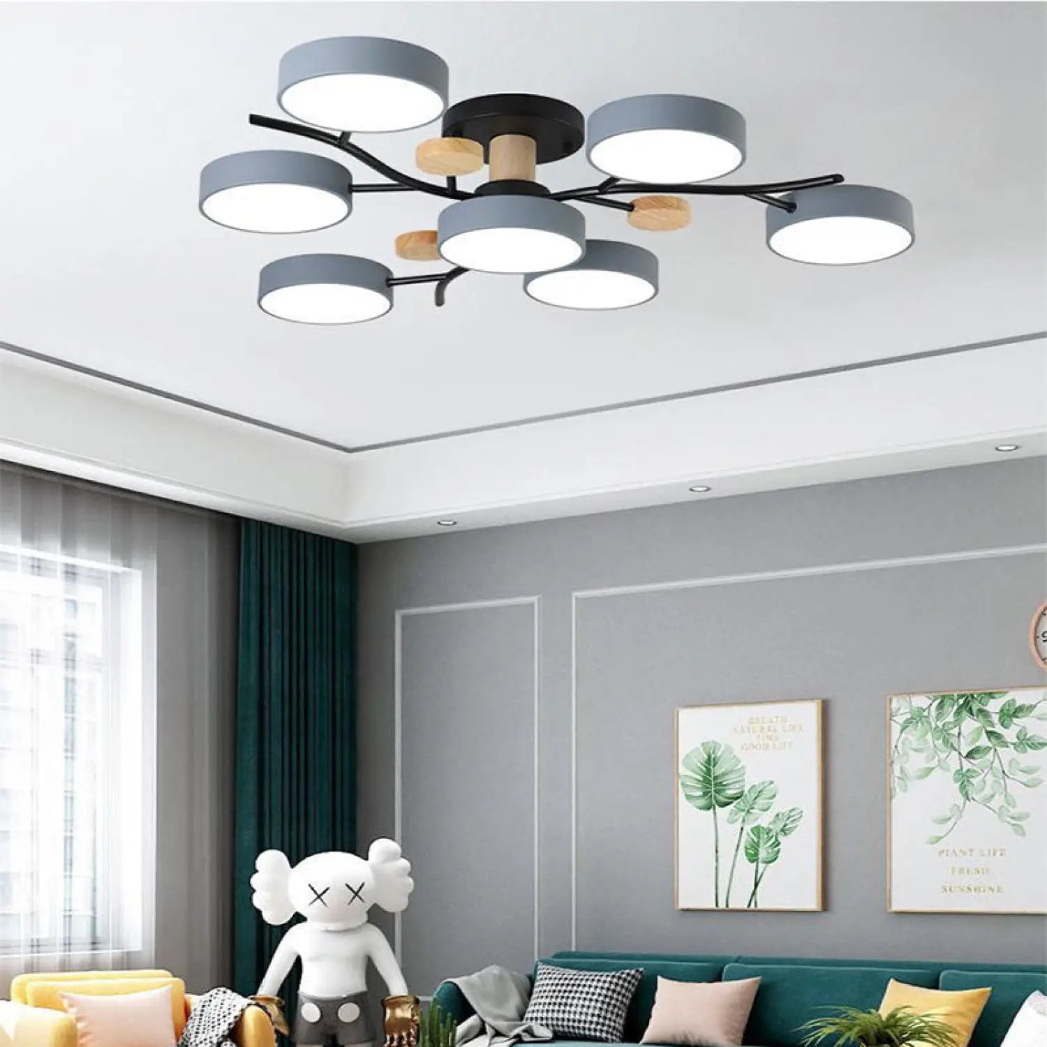Nordic LED Ceiling Light for Living Room in Soft Macaron Style - Ceiling Light
