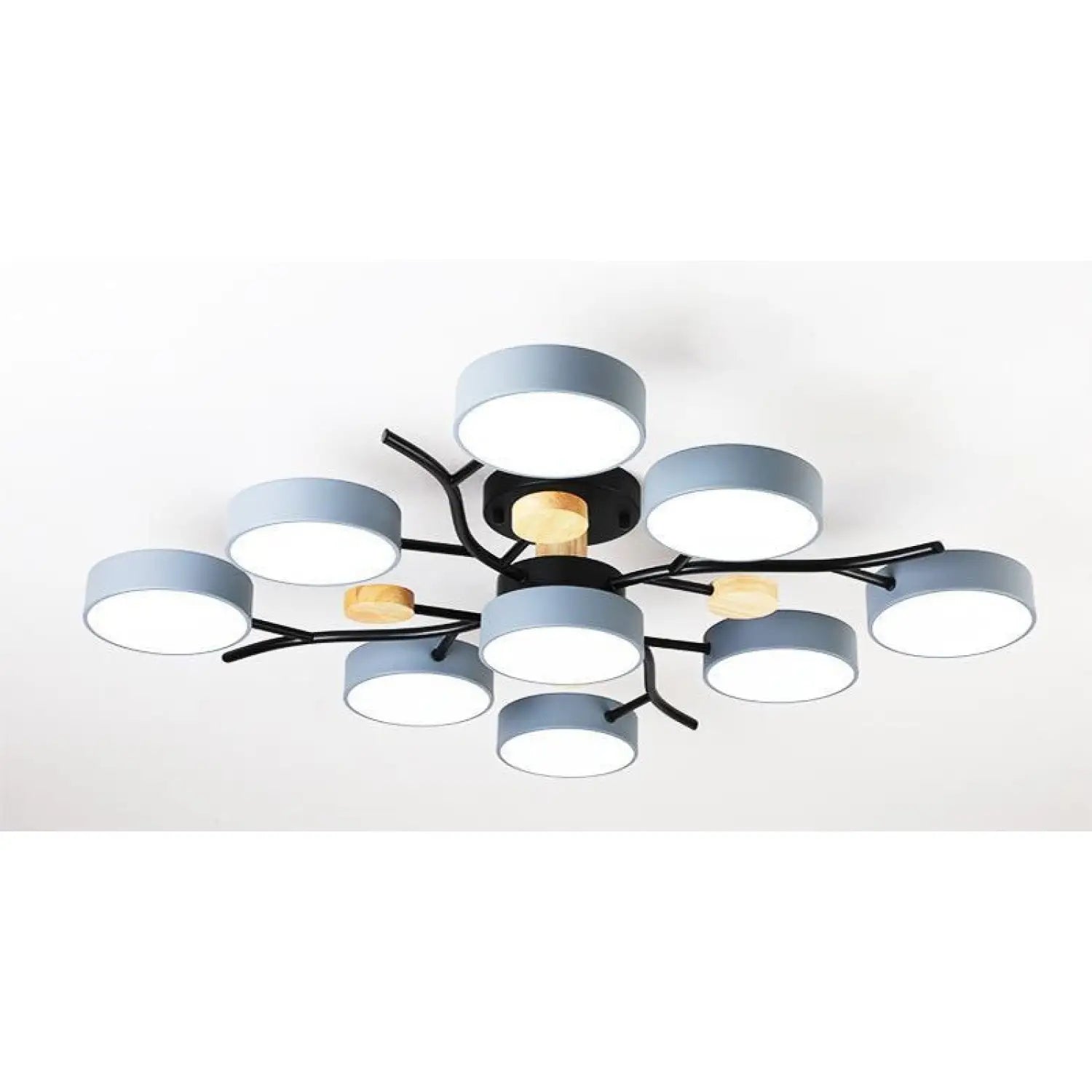 Nordic LED Ceiling Light for Living Room in Soft Macaron Style - 9gray / Stepless dimming110v - Ceiling Light