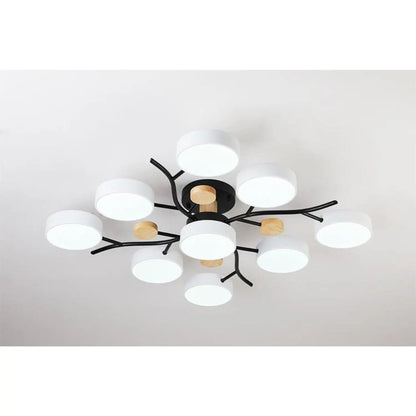 Nordic LED Ceiling Light for Living Room in Soft Macaron Style - 9white / Stepless dimming110v - Ceiling Light