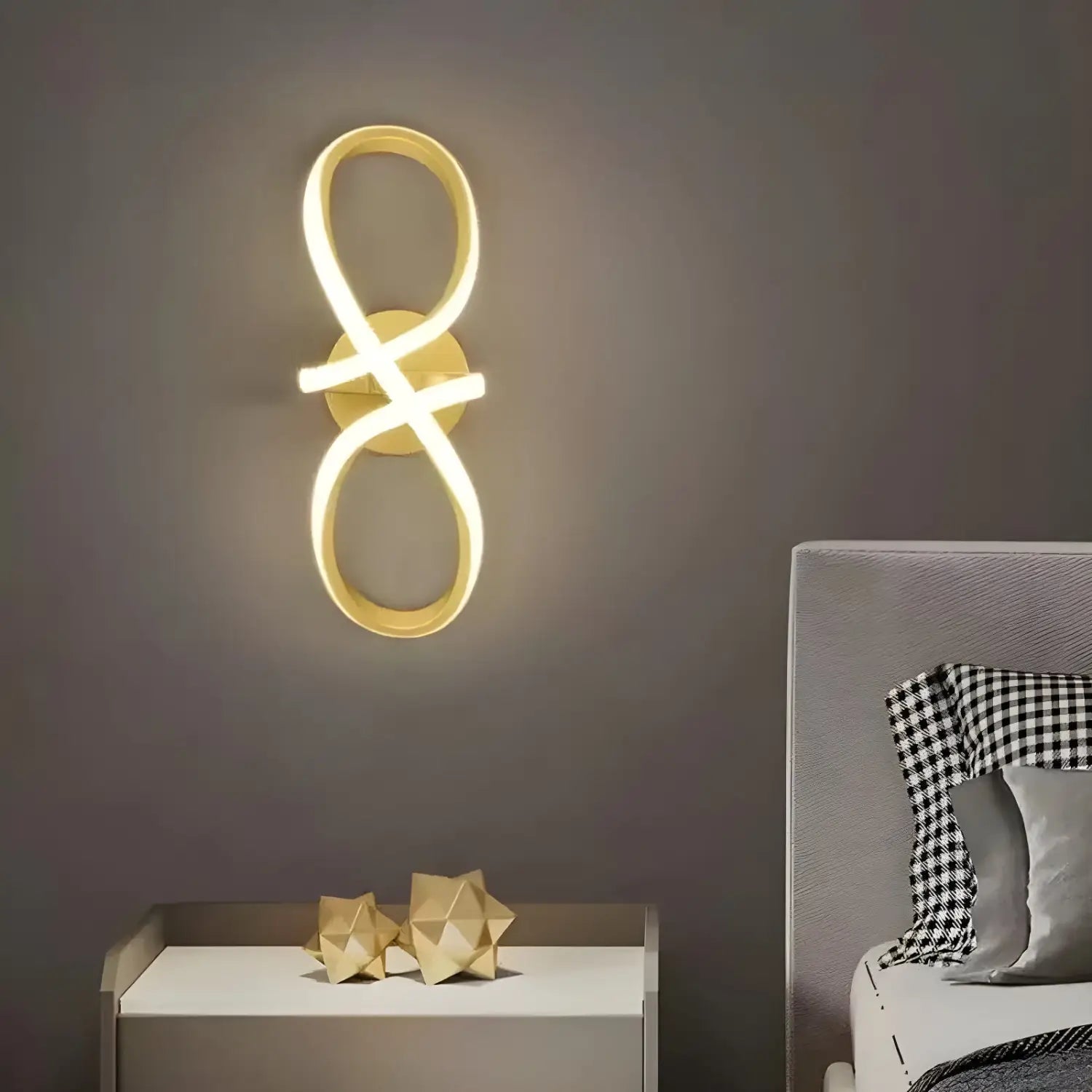 Nordic Style Wall Lamp LED – Modern Minimalist Bedside Light Fixture - Gold / Neutral - Wall Mount Fixture