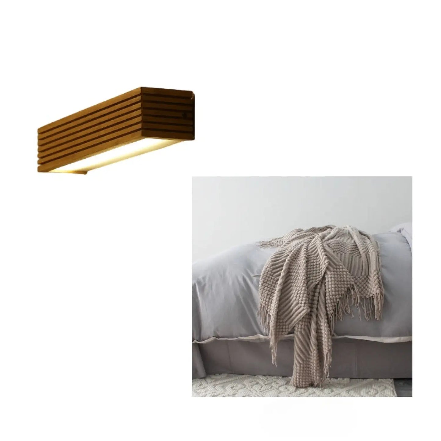 Nordic Wall Lamp Fixture for Creative Bedroom and Bedside Lighting - 45cm and blanket - 12V Hanging Light