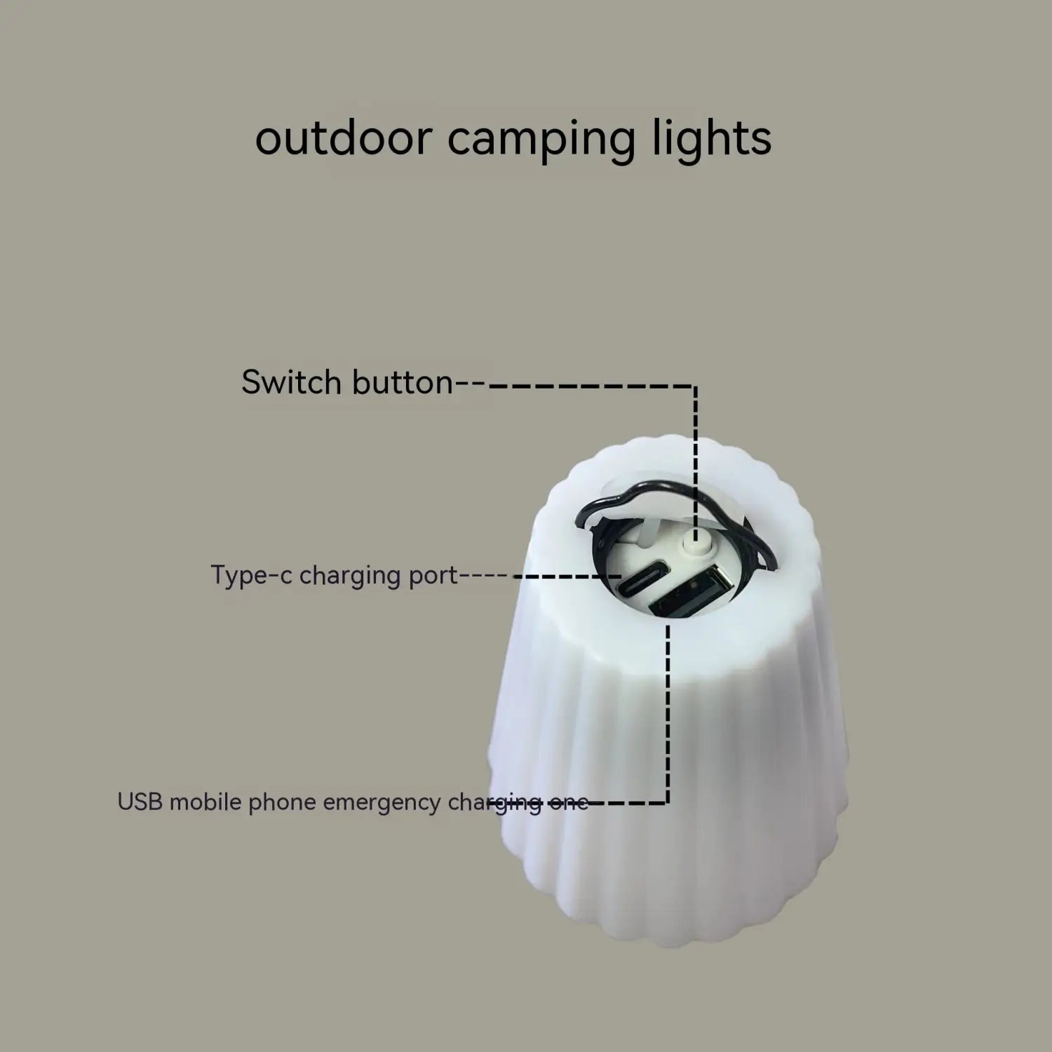 Outdoor Camping Light with LED – Bright Portable & USB Rechargeable - Light Fixture