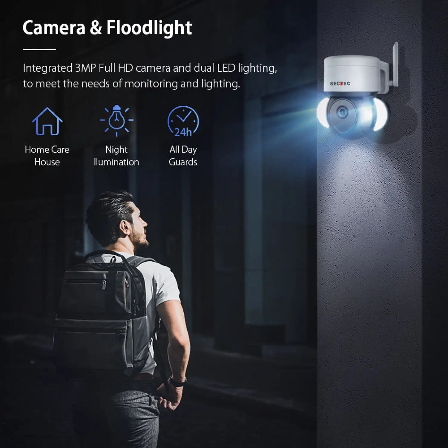 Outdoor Flood Light with 4G Surveillance Camera For Courtyard Lighting - Spot Light