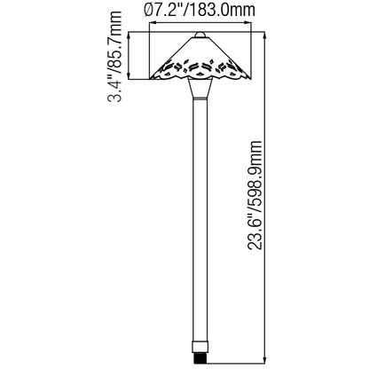 Outdoor Landscape Light with Hollowed Out Design G4 Socket and 72’’ Wire - Path Light Fixture