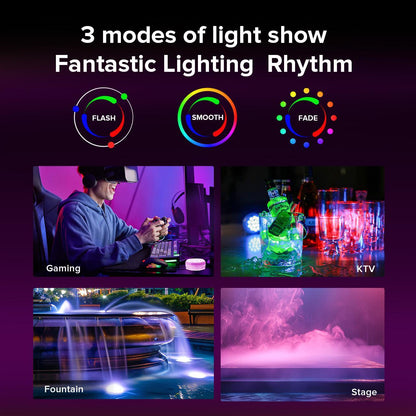 Outdoor LED Lights Waterproof RGB Pool Lamp with 20-Hour Runtime - 4pack - 12V Hanging Light