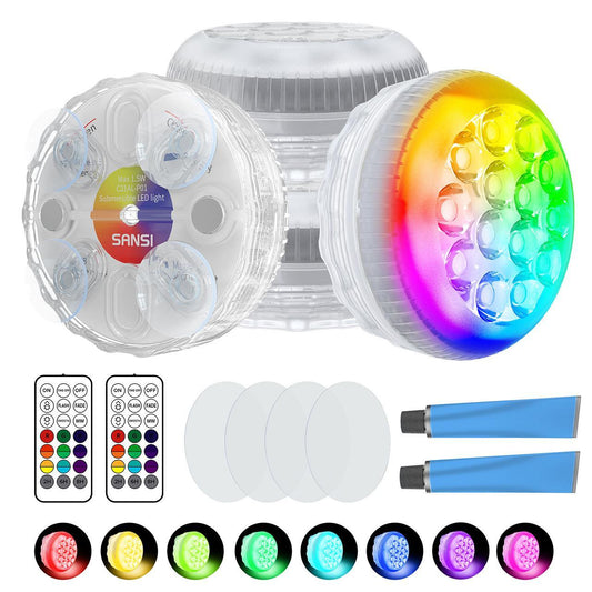 Outdoor LED Lights Waterproof RGB Pool Lamp with 20-Hour Runtime - 4pack - 12V Hanging Light