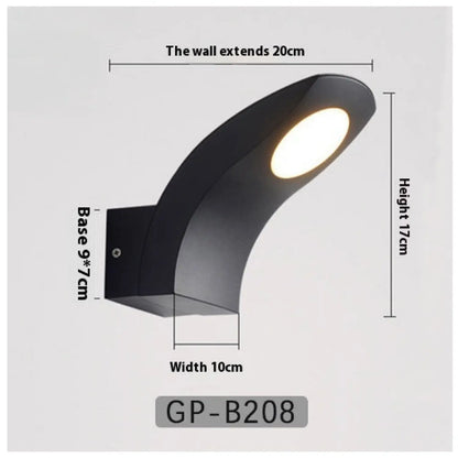 Outdoor Waterproof Led Wall Lamp Simple Terrace - B208 6W / Warm Light - 12V Hanging Light