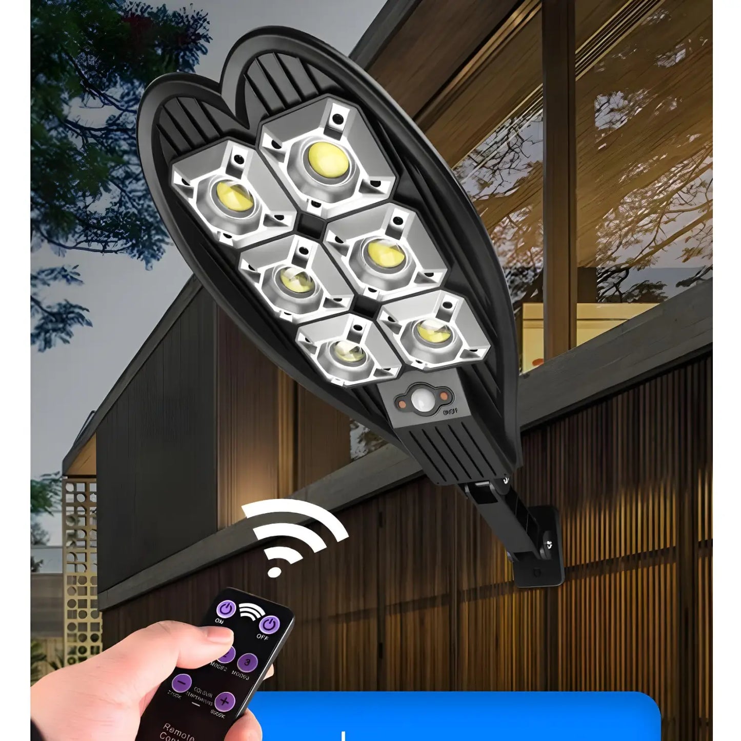 Outdoor Solar Light Motion Sensor – Bright LED Waterproof Lamp - Black - Solar Light