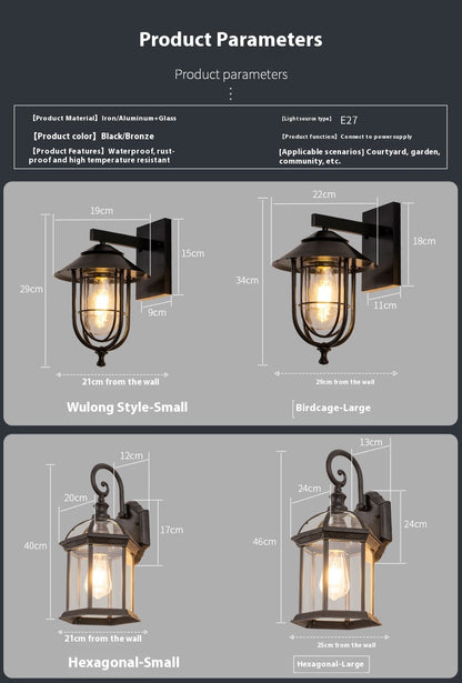 Outdoor Solar Lights for Wall with Waterproof for Garden & Patio - 12V Hanging Light