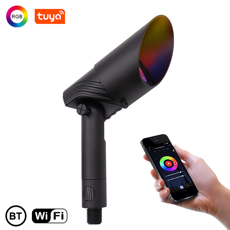 Outdoor Spotlight for House - RGB CCT Tunable Bluetooth Smart Landscape Light - Spot Light Fixture