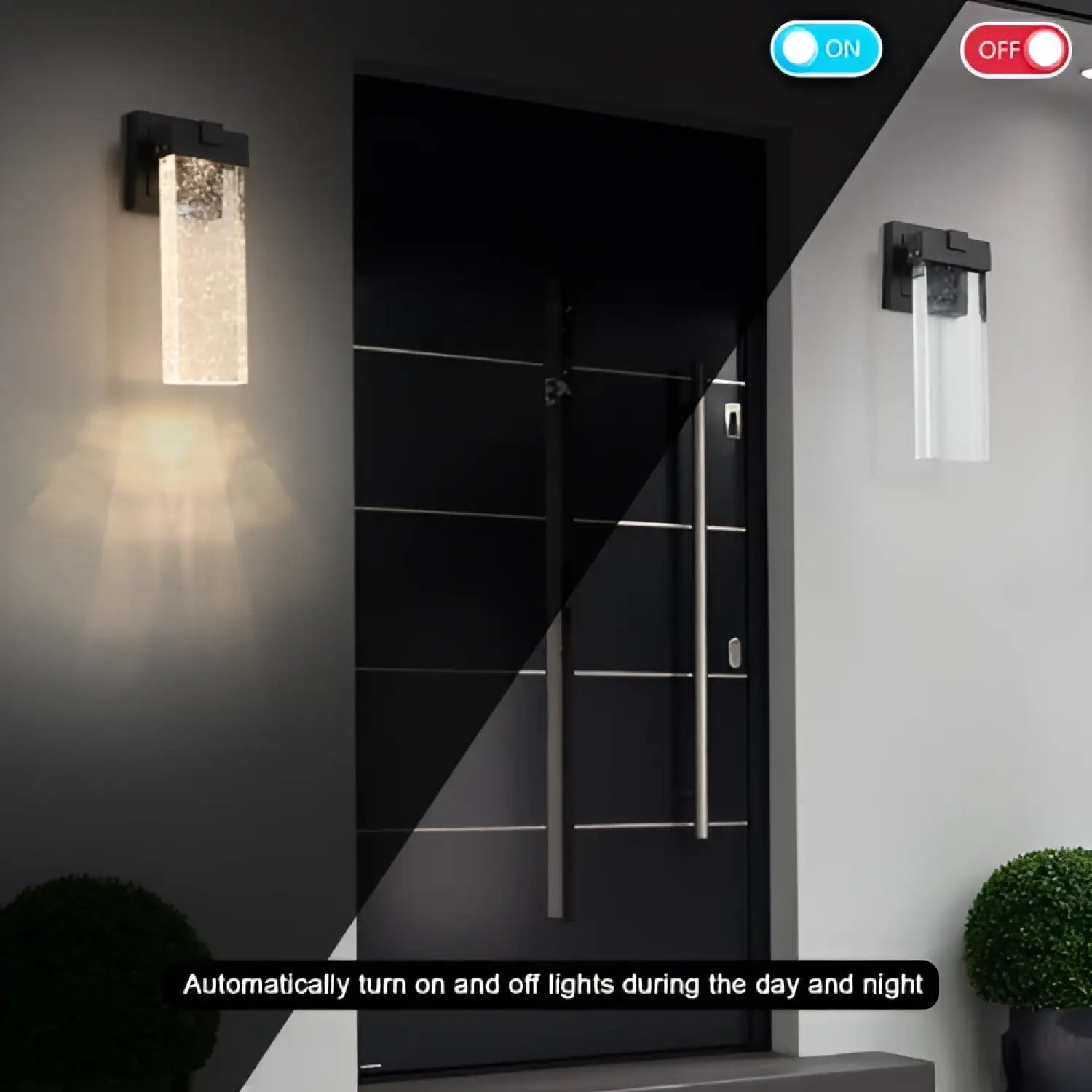 Outdoor Waterproof Transparent LED Crystal Wall Light Supports Many Types Of Bulb-2 Packs With Light Sensitivity