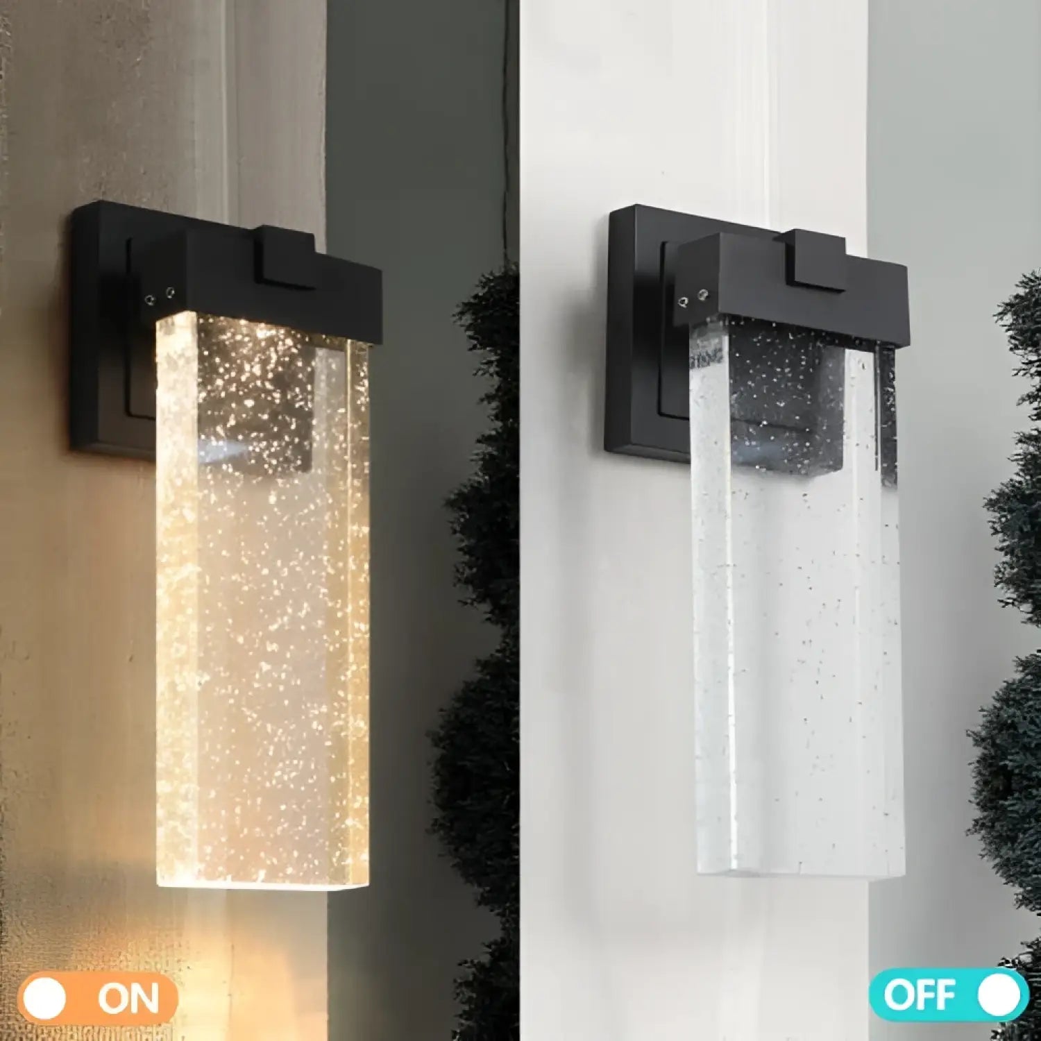 Outdoor Waterproof Transparent LED Crystal Wall Light Supports Many Types Of Bulb-2 Packs With Light Sensitivity