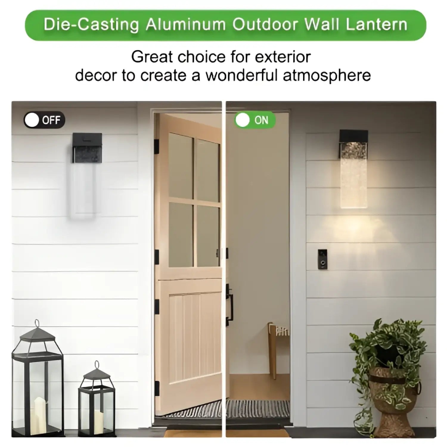 Outdoor Waterproof Transparent LED Crystal Wall Light Supports Many Types Of Bulb-2 Packs With Light Sensitivity