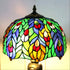 Peacock Antique Tiffany Glass Tabletop Lamp - No Bulb - Table Lamp