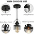 Pendant Light Kitchen Island – Industrial Black Metal Cage Fixture - Black - Hanging Light
