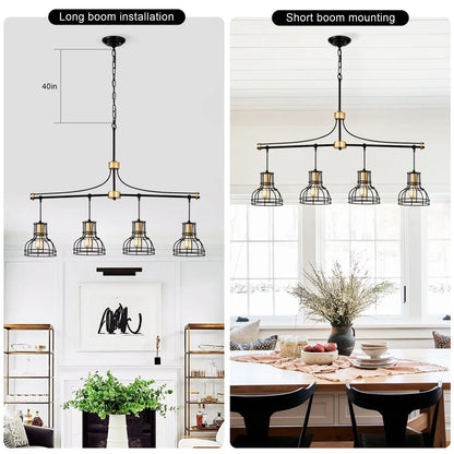 Dining Room Light Fixture Chandelier Over Table 40 Inch Hanging For Farmhouse Linear Chandeliers,4 Light Kitchen Island