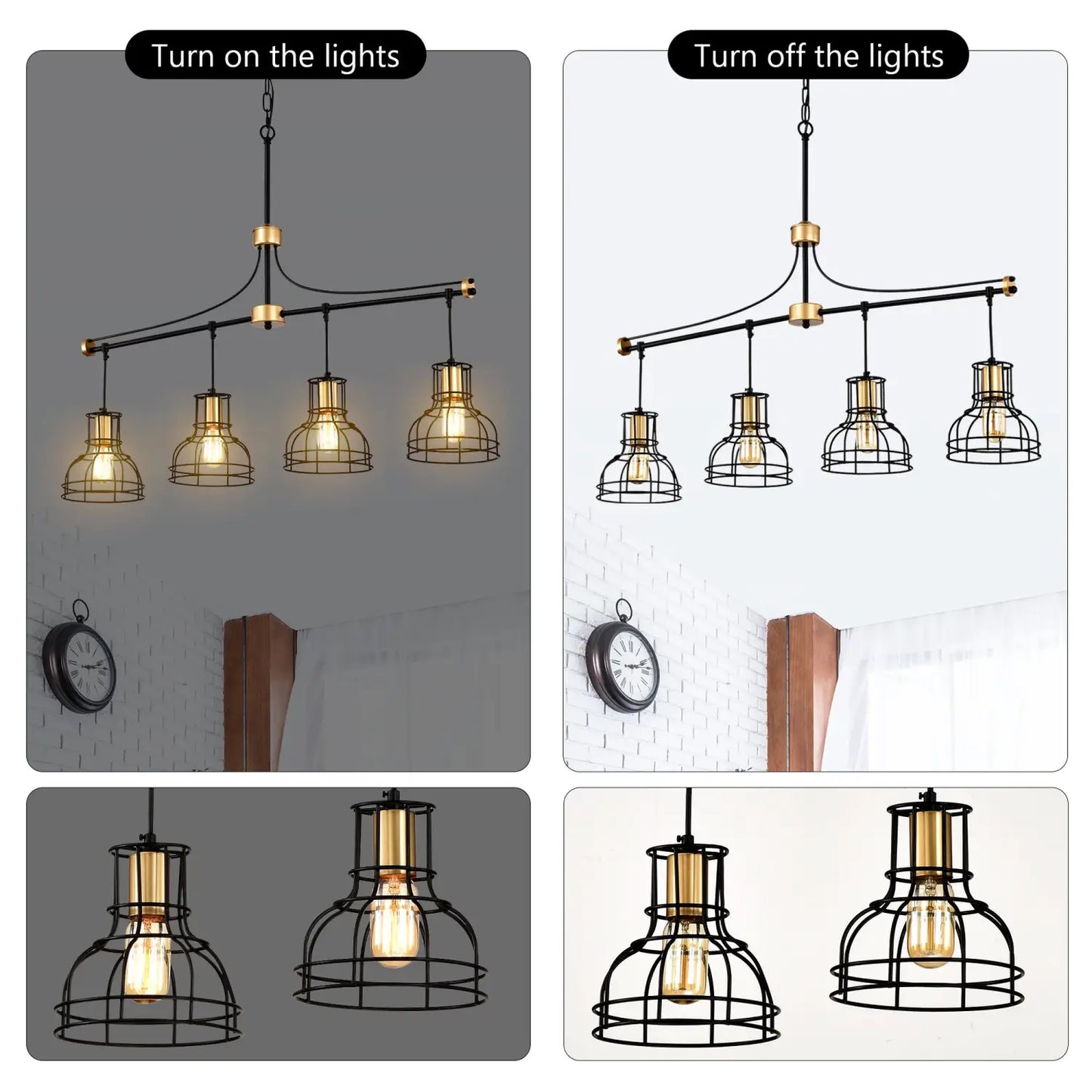 Dining Room Light Fixture Chandelier Over Table 40 Inch Hanging For Farmhouse Linear Chandeliers,4 Light Kitchen Island
