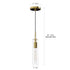 Pendant Lighting Set of 3 with Gold Glass for Kitchen Island Dining & Bathroom - Gold - Indoor Hanging Light
