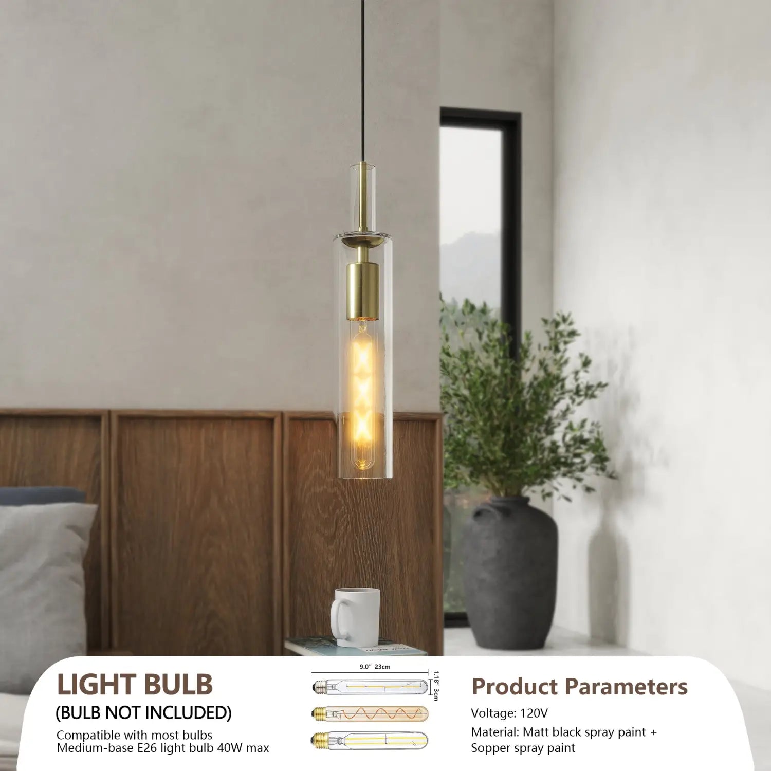 Pendant Lighting Set of 3 with Gold Glass for Kitchen Island Dining & Bathroom - Gold - Indoor Hanging Light
