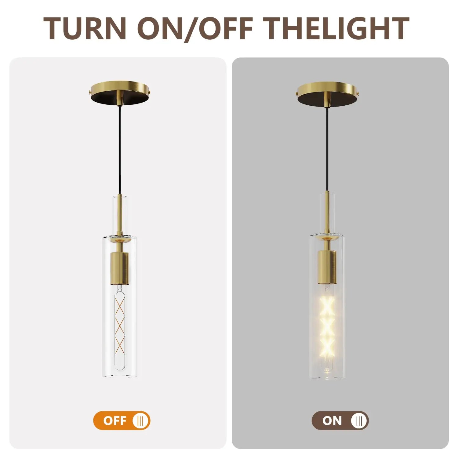 Pendant Lighting Set of 3 with Gold Glass for Kitchen Island Dining & Bathroom - Gold - Indoor Hanging Light