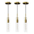 Pendant Lighting Set of 3 with Gold Glass for Kitchen Island Dining & Bathroom - Gold - Indoor Hanging Light